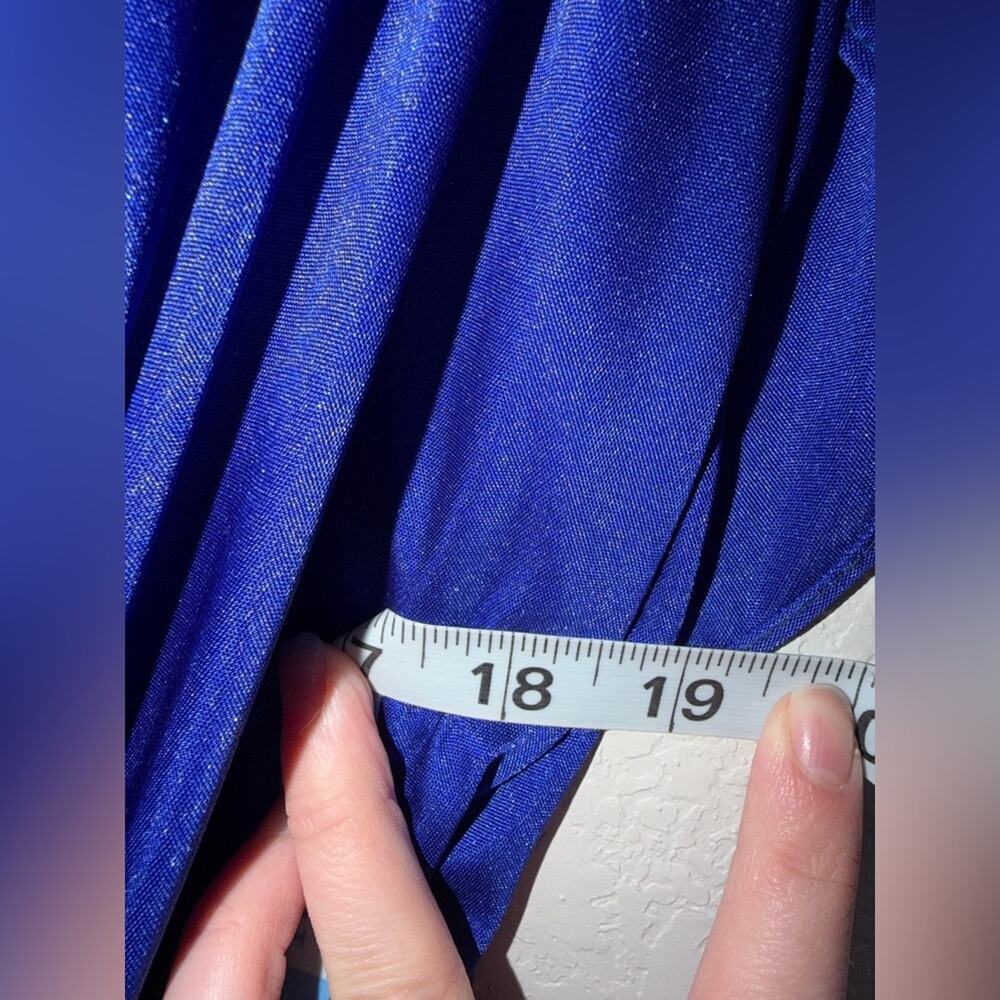 Vintage Shamash and Yofi Creations Royal Blue Draped Dress Size 7/8 Ruched - Picture 14 of 14